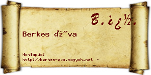 Berkes Éva névjegykártya